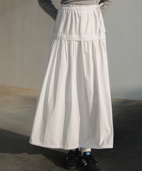 DEHEVE（デヘヴェ）の「Ruffle Long Skirt [Ivory]（スカート・レディース・アイボリー・FREE）」の9枚目の写真