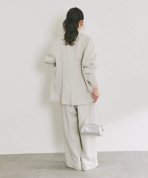 La boutique BonBon（ラブティックボンボン）の「【セットアップ可・女っぽカジュアル】キュプラ混ジャケット（テーラードジャケット・レディース・ピンク/ライトグレー・FREE）」の8枚目の写真