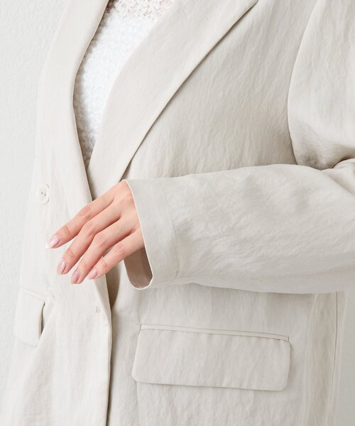 La boutique BonBon（ラブティックボンボン）の「【セットアップ可・女っぽカジュアル】キュプラ混ジャケット（テーラードジャケット・レディース・ピンク/ライトグレー・FREE）」の21枚目の写真