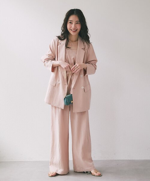 La boutique BonBon（ラブティックボンボン）の「【セットアップ可・女っぽカジュアル】キュプラ混ジャケット（テーラードジャケット・レディース・ピンク/ライトグレー・FREE）」の13枚目の写真