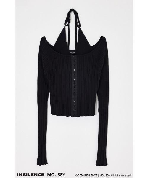 MOUSSY(マウジー)の「INSILENCE OFF SHOULDER ニット(ニット/セーター・レディース・アイボリー/ブラック/グレイッシュベージュ・1)」の4枚目の写真