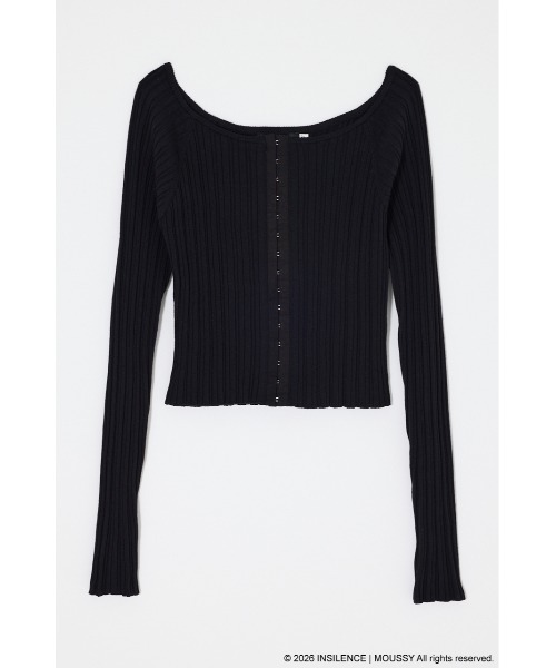 MOUSSY(マウジー)の「INSILENCE OFF SHOULDER ニット(ニット/セーター・レディース・アイボリー/ブラック/グレイッシュベージュ・1)」の5枚目の写真