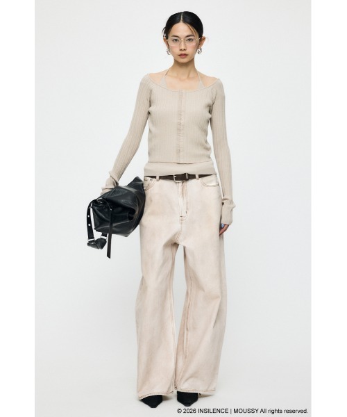 MOUSSY(マウジー)の「INSILENCE OFF SHOULDER ニット(ニット/セーター・レディース・アイボリー/ブラック/グレイッシュベージュ・1)」の8枚目の写真