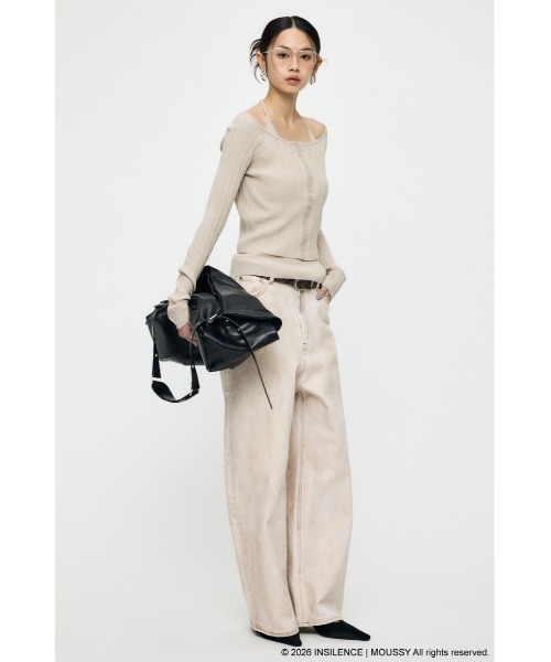 MOUSSY(マウジー)の「INSILENCE OFF SHOULDER ニット(ニット/セーター・レディース・アイボリー/ブラック/グレイッシュベージュ・1)」の10枚目の写真