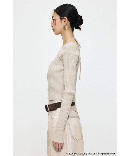 MOUSSY(マウジー)の「INSILENCE OFF SHOULDER ニット(ニット/セーター・レディース・アイボリー/ブラック/グレイッシュベージュ・1)」の12枚目の写真