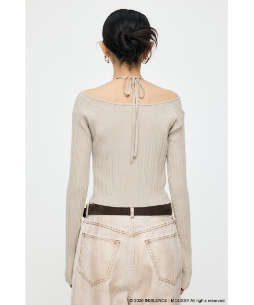 MOUSSY(マウジー)の「INSILENCE OFF SHOULDER ニット(ニット/セーター・レディース・アイボリー/ブラック/グレイッシュベージュ・1)」の13枚目の写真