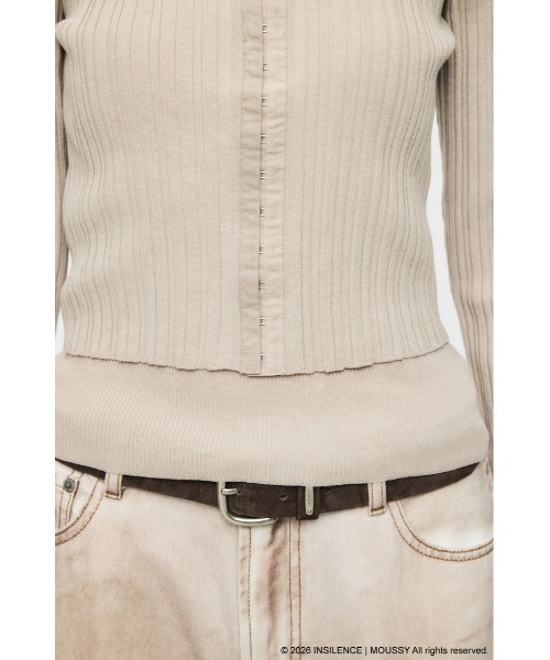 MOUSSY(マウジー)の「INSILENCE OFF SHOULDER ニット(ニット/セーター・レディース・アイボリー/ブラック/グレイッシュベージュ・1)」の17枚目の写真
