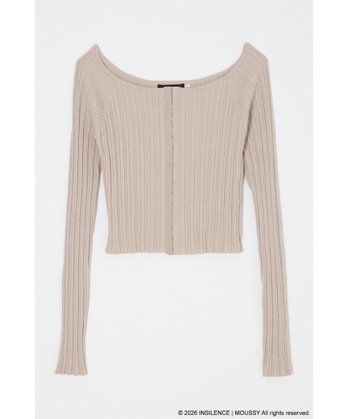 MOUSSY(マウジー)の「INSILENCE OFF SHOULDER ニット(ニット/セーター・レディース・アイボリー/ブラック/グレイッシュベージュ・1)」の19枚目の写真