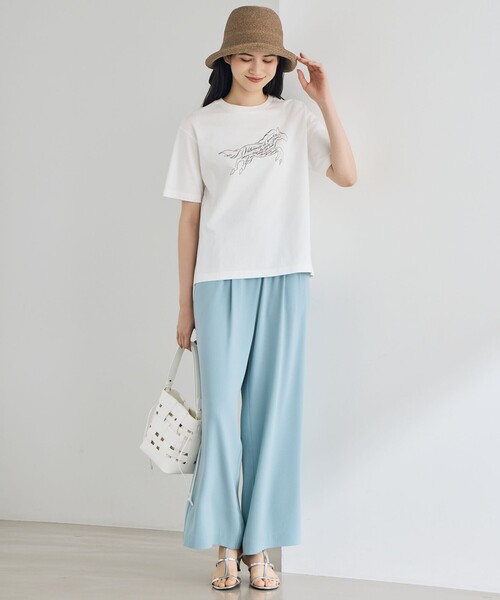 自由区(ジユウク)の「ホースモチーフロゴ Tシャツ(Tシャツ/カットソー・レディース・アイボリー系/ブラック系・40/38)」の3枚目の写真