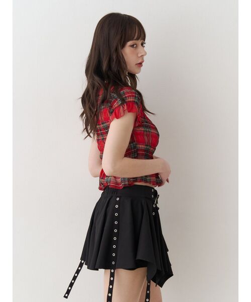 jouetie（ジュエティ）の「シャーリングシアートップス（Tシャツ/カットソー・レディース・ブラック/オフホワイト/レッド・MEDIUM）」の9枚目の写真