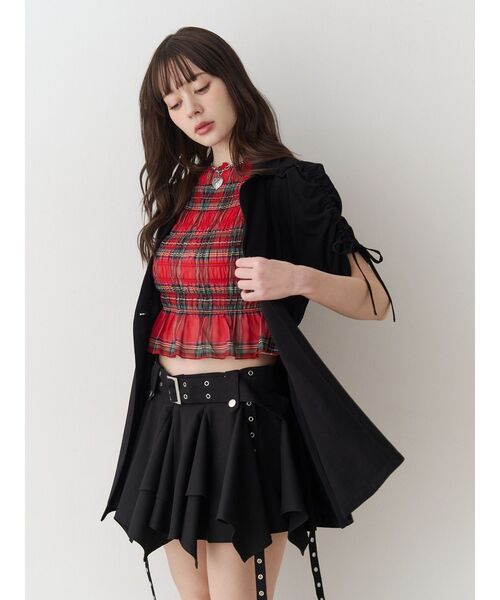 jouetie（ジュエティ）の「シャーリングシアートップス（Tシャツ/カットソー・レディース・ブラック/オフホワイト/レッド・MEDIUM）」の11枚目の写真