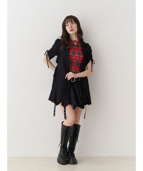 jouetie（ジュエティ）の「シャーリングシアートップス（Tシャツ/カットソー・レディース・ブラック/オフホワイト/レッド・MEDIUM）」の12枚目の写真