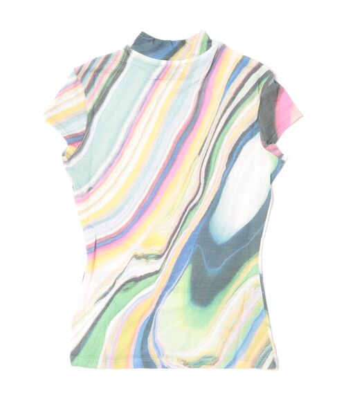 Desigual(デシグアル)の「マーブルウェーブプリントフィットTシャツ(Tシャツ/カットソー・レディース・グリーン・XL/L/M/S/XS)」の2枚目の写真