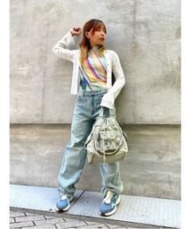 マーブルウェーブプリントフィットTシャツ