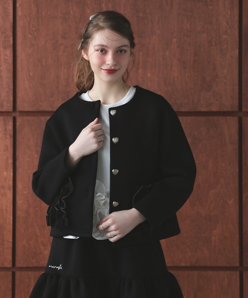 フリルポケットノーカラージャケット（ノーカラージャケット）｜MERAKI