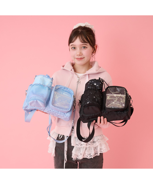 mezzo piano Junior（メゾピアノジュニア）の「星座＆音符柄ボトルホルダーつきショルダーバッグ♪（ショルダーバッグ・キッズ・ブラック/ライトブルー・F）」の18枚目の写真