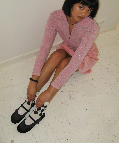 FOGGY MOODY(ポギムディ)の「Twins 0041. Symbol Mary-Jane Flats - 3colors(バレエシューズ・レディース・ライトグレー/ブラック/ブラウン・22.5cm/23cm/23.5cm/24cm/24.5cm/25cm)」の6枚目の写真