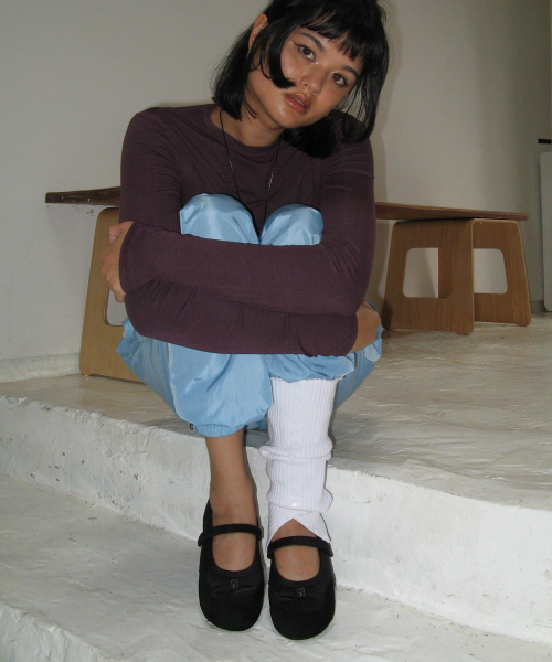FOGGY MOODY(ポギムディ)の「Twins 0041. Symbol Mary-Jane Flats - 3colors(バレエシューズ・レディース・ライトグレー/ブラック/ブラウン・22.5cm/23cm/23.5cm/24cm/24.5cm/25cm)」の9枚目の写真