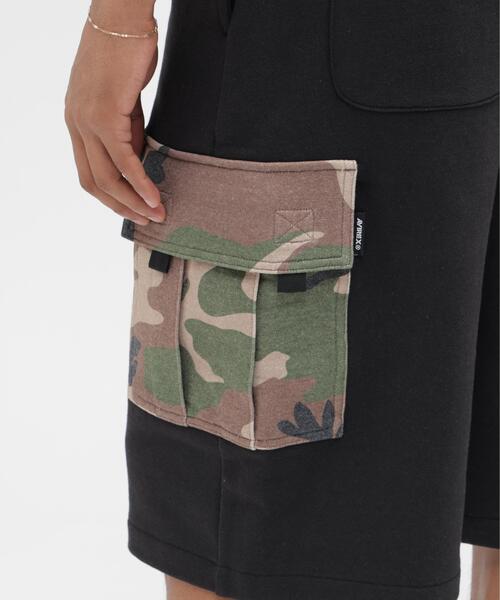 AVIREX（アヴィレックス）の「《直営店限定》 SWEAT CAMO CARGO SHORTS /  スウェット カモ カーゴ ショーツ / AVIREX / アヴィレックス（スウェットパンツ・メンズ・ブラック/グレー・LARGE/MEDIUM/X-LARGE）」の6枚目の写真