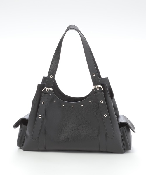 PAGEBOY(ページボーイ)の「【500mlペットボトル収納可能】ハトメベルトポケットバッグ(ハンドバッグ・レディース・ブルー/シルバー/ブラック・FREE)」の5枚目の写真