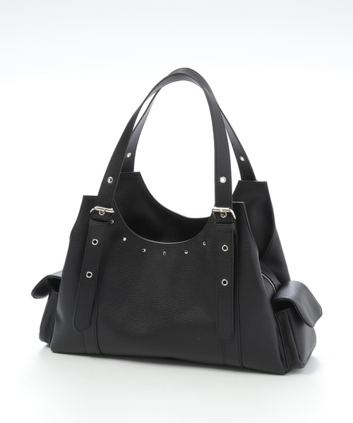 PAGEBOY(ページボーイ)の「【500mlペットボトル収納可能】ハトメベルトポケットバッグ(ハンドバッグ・レディース・ブルー/シルバー/ブラック・FREE)」の9枚目の写真