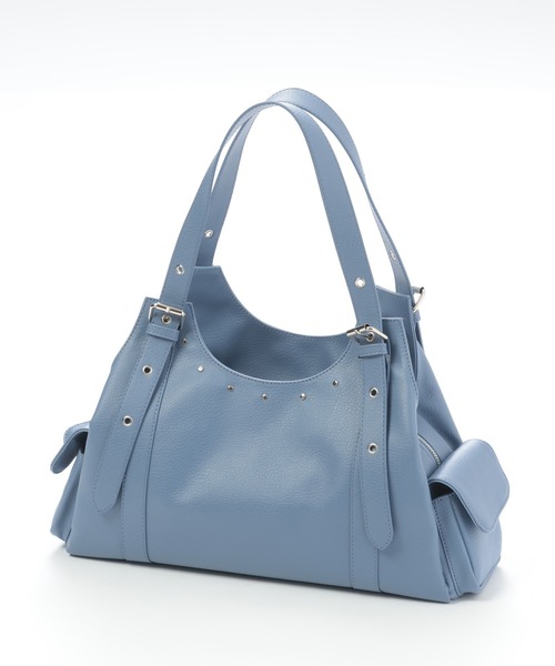 PAGEBOY(ページボーイ)の「【500mlペットボトル収納可能】ハトメベルトポケットバッグ(ハンドバッグ・レディース・ブルー/シルバー/ブラック・FREE)」の18枚目の写真
