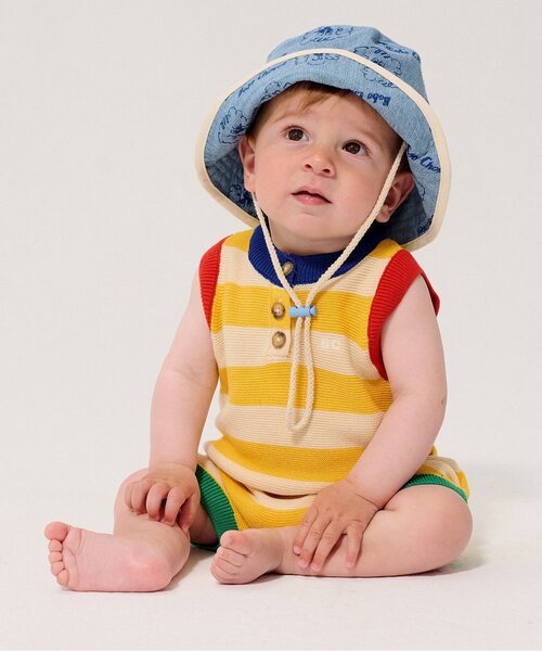 BOBO CHOSES(ボボショーズ)の「総柄Pickles The Dogベビー帽子【ベビー】(その他ベビー用品・キッズ・ブルー・48/50)」の2枚目の写真