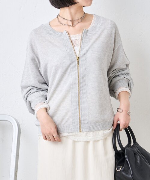 Jena espace merveilleux（ジェナ　エスパスメルヴェイユ）の「UVジップブルゾン（ベスト・レディース・グレー/ネイビー/ライトグレー・FREE）」の2枚目の写真