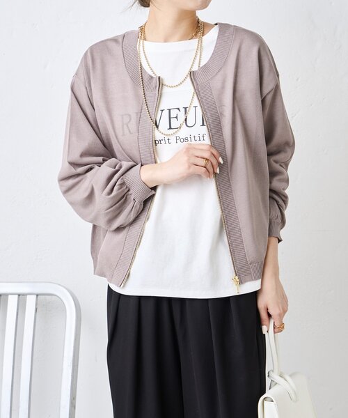 Jena espace merveilleux（ジェナ　エスパスメルヴェイユ）の「UVジップブルゾン（ベスト・レディース・グレー/ネイビー/ライトグレー・FREE）」の4枚目の写真