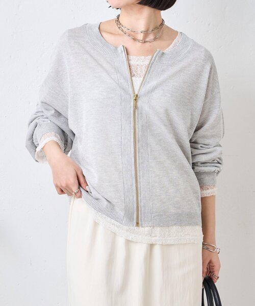 Jena espace merveilleux（ジェナ　エスパスメルヴェイユ）の「UVジップブルゾン（ベスト・レディース・グレー/ネイビー/ライトグレー・FREE）」の14枚目の写真