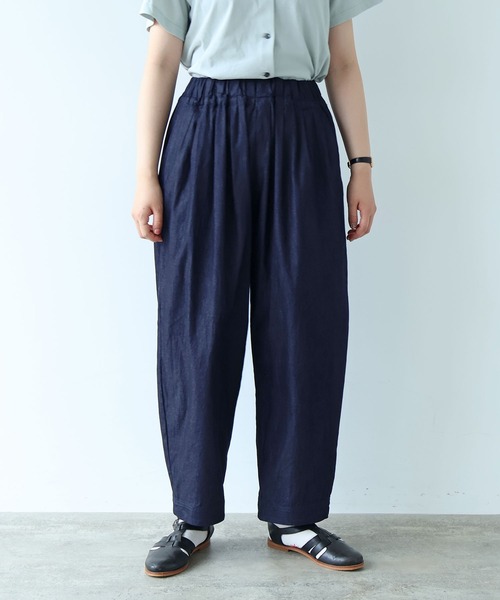 bulle de savon（ビュルデサボン）の「△5.5oz denim コクーンパンツ（その他パンツ・レディース・ネイビー・FREE）」の2枚目の写真