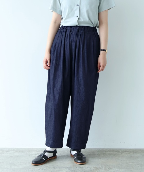 bulle de savon（ビュルデサボン）の「△5.5oz denim コクーンパンツ（その他パンツ・レディース・ネイビー・FREE）」の3枚目の写真