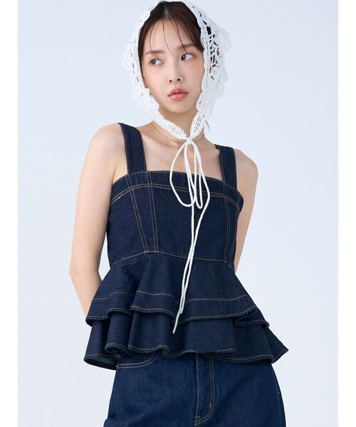 LAGUNAMOON（ラグナムーン）の「ニットレース刺繍スカーフ（その他ヘアアクセサリー・レディース・ホワイト/ブラック・FREE）」の12枚目の写真