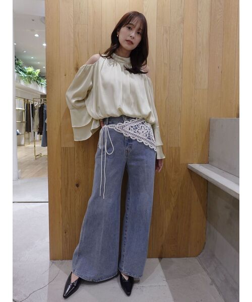 LAGUNAMOON（ラグナムーン）の「ニットレース刺繍スカーフ（その他ヘアアクセサリー・レディース・ホワイト/ブラック・FREE）」の20枚目の写真