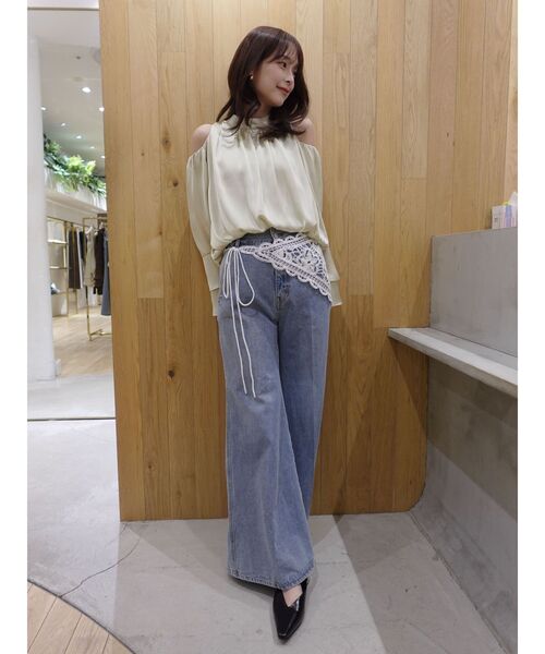 LAGUNAMOON（ラグナムーン）の「ニットレース刺繍スカーフ（その他ヘアアクセサリー・レディース・ホワイト/ブラック・FREE）」の21枚目の写真