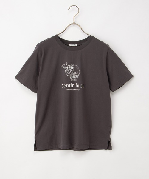 Honeys（ハニーズ）の「【ハニさら・接触冷感・ＵＶカット】フルーツ柄プリントＴ（Tシャツ/カットソー・レディース・ホワイト系その他/ピンク/スミクロ/ネイビー/ホワイト×レッド・L/LL/M/S）」の20枚目の写真