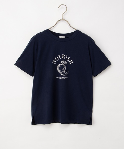 Honeys（ハニーズ）の「【ハニさら・接触冷感・ＵＶカット】フルーツ柄プリントＴ（Tシャツ/カットソー・レディース・ホワイト系その他/ピンク/スミクロ/ネイビー/ホワイト×レッド・L/LL/M/S）」の22枚目の写真