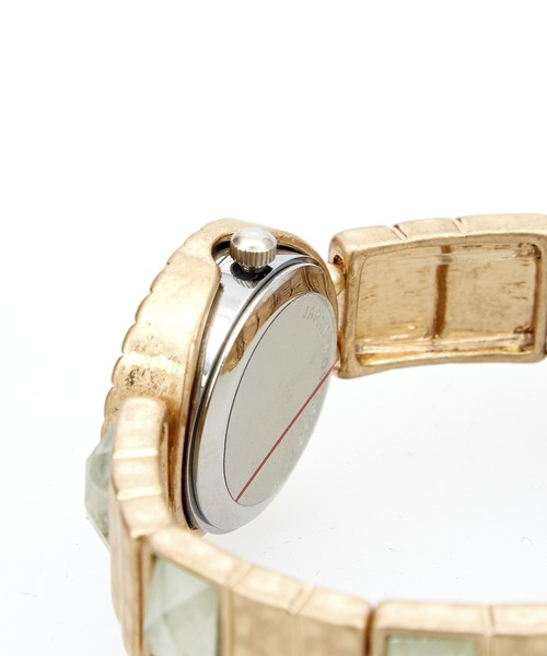 an meets zakka(アンミツザッカ)の「an meets zakka レトロアンティーク装飾カッティングカラーストーンバンドブレスレットウォッチ(アナログ腕時計・レディース・ゴールド/シルバー・ONESIZE)」の9枚目の写真