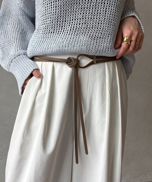 DouDou（ドゥドゥ）の「Uバックルコードベルト（ベルト・レディース・ブラック/キャメル/ベージュ・FREE）」の3枚目の写真