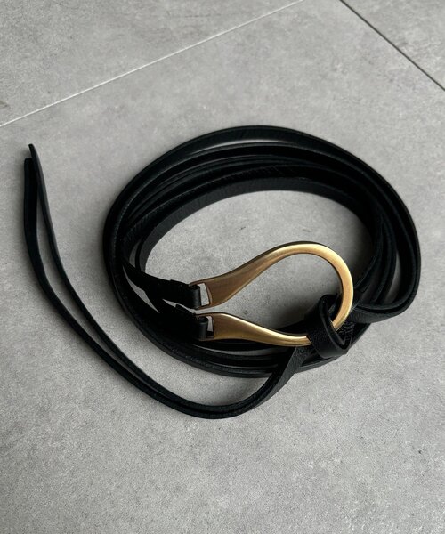 DouDou（ドゥドゥ）の「Uバックルコードベルト（ベルト・レディース・ブラック/キャメル/ベージュ・FREE）」の5枚目の写真