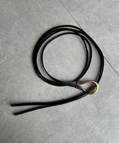 DouDou（ドゥドゥ）の「Uバックルコードベルト（ベルト・レディース・ブラック/キャメル/ベージュ・FREE）」の4枚目の写真