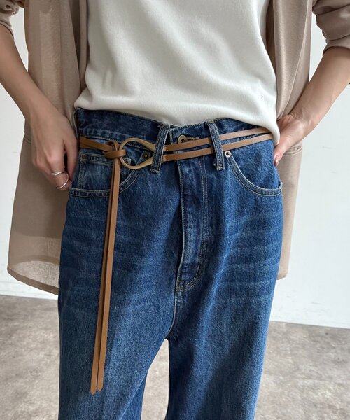 DouDou（ドゥドゥ）の「Uバックルコードベルト（ベルト・レディース・ブラック/キャメル/ベージュ・FREE）」の12枚目の写真