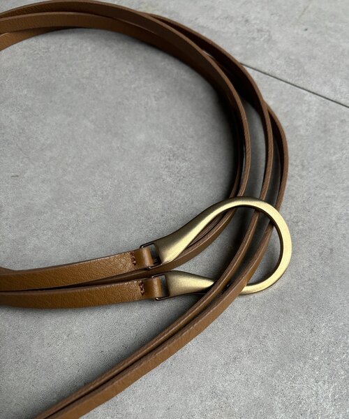 DouDou（ドゥドゥ）の「Uバックルコードベルト（ベルト・レディース・ブラック/キャメル/ベージュ・FREE）」の8枚目の写真