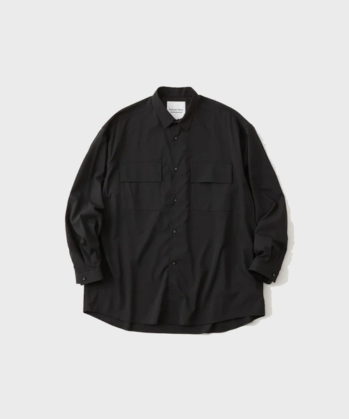 WHITE MOUNTAINEERING(ホワイトマウンテニアリング)の「【White Mountaineering / ホワイトマウンテニアリング】REGULAR COLLAR SHIRT(シャツ/ブラウス・メンズ・ブラック・1/2)」の1枚目の写真