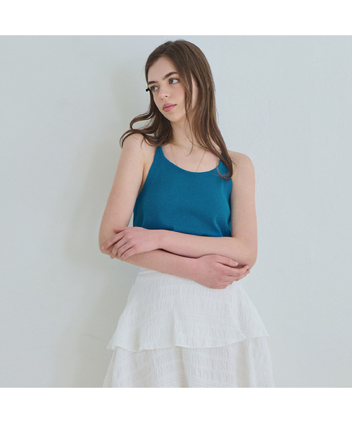 SLOWLOLLI（スローローリ）の「Boat-neck knit sleeveles_5 Colors（ニット/セーター・レディース・ブラック/パープル/ブルー/グリーン・FREE）」の3枚目の写真