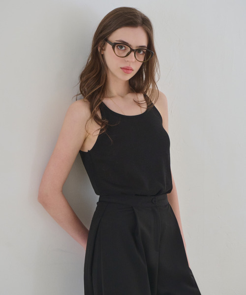SLOWLOLLI（スローローリ）の「Boat-neck knit sleeveles_5 Colors（ニット/セーター・レディース・ブラック/パープル/ブルー/グリーン・FREE）」の7枚目の写真