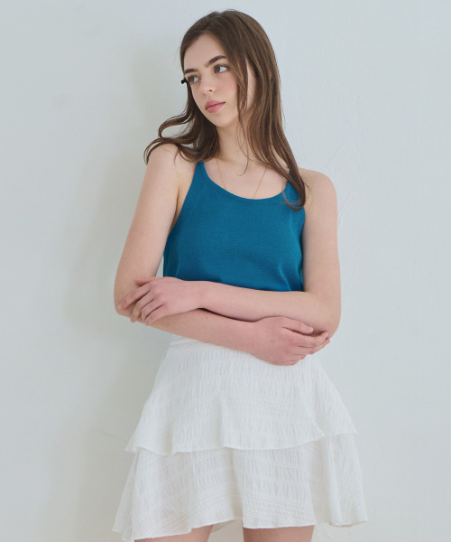 SLOWLOLLI（スローローリ）の「Boat-neck knit sleeveles_5 Colors（ニット/セーター・レディース・ブラック/パープル/ブルー/グリーン・FREE）」の9枚目の写真