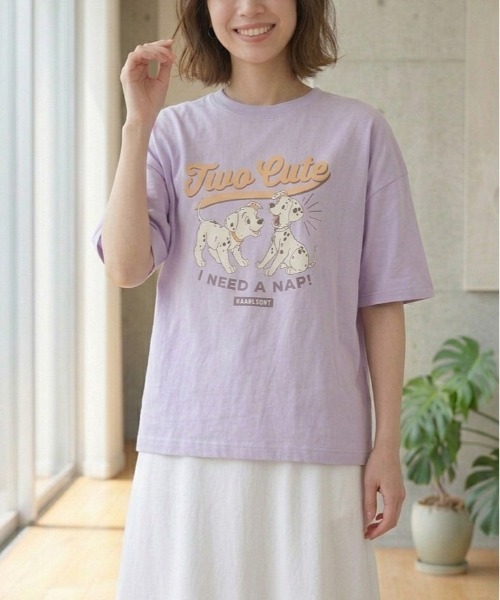 Disney(ディズニー)の「【DISNEY/ディズニー】キャラクター プリント半袖Tシャツ(WIDEシルエット)(Tシャツ/カットソー・レディース・スミクロ/オフホワイト/ミント/ラベンダー・LARGE/MEDIUM)」の2枚目の写真