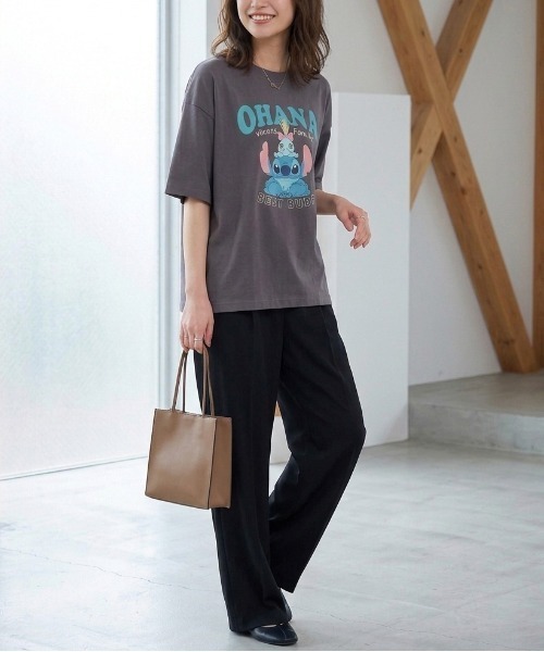 Disney(ディズニー)の「【DISNEY/ディズニー】キャラクター プリント半袖Tシャツ(WIDEシルエット)(Tシャツ/カットソー・レディース・スミクロ/オフホワイト/ミント/ラベンダー・LARGE/MEDIUM)」の18枚目の写真