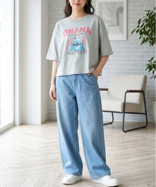 Disney(ディズニー)の「【DISNEY/ディズニー】キャラクター プリント半袖Tシャツ(WIDEシルエット)(Tシャツ/カットソー・レディース・スミクロ/オフホワイト/ミント/ラベンダー・LARGE/MEDIUM)」の22枚目の写真